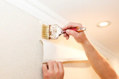 Pose de papier peint à Gouffern en Auge — revêtements muraux et toiles de verre